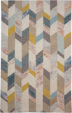Arazad Graphic Chevron Tufted Rug, Turquoise/Gold, 9ft-6in x 13ft-6in Area Rug