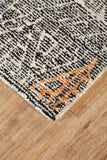 Arazad Tufted Tribal Diamond Rug, Black/Orange/Teal9ft-6in x 13ft-6in