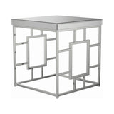 Contemporary Geometric Frame Square End Table Chrome