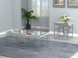 Contemporary Geometric Frame Square End Table Chrome