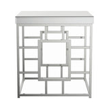 Contemporary Geometric Frame Square End Table Chrome