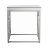 Contemporary Geometric Frame Square End Table Chrome