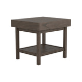 Modern Rectangle End Table with Shelf Wheat Brown