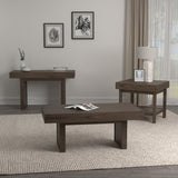 Modern Rectangle End Table with Shelf Wheat Brown