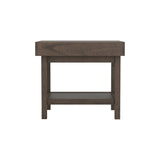 Modern Rectangle End Table with Shelf Wheat Brown