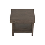 Modern Rectangle End Table with Shelf Wheat Brown