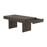 Modern Rectangle Coffee Table with Hidden Storage Wheat Brown