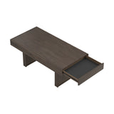 Modern Rectangle Coffee Table with Hidden Storage Wheat Brown