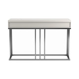 Contemporary 2-drawer Rectangular Sofa Table Glossy White and Chrome