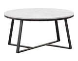 Modern Round Coffee Table White and Matte Black