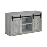 Country Rustic 48-inch 3-shelf Sliding Doors TV Console