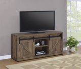 Country Rustic 59-inch 3-shelf Sliding Doors TV Console