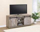 Country Rustic 59-inch 3-shelf Sliding Doors TV Console