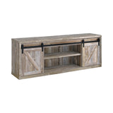 Country Rustic 71-inch 3-shelf Sliding Doors TV Console