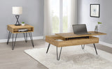 Modern Lift Top Storage Coffee Table Golden Oak and Black