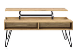 Modern Lift Top Storage Coffee Table Golden Oak and Black