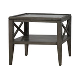 Casual 1-shelf Glass Top End Table Weathered Grey