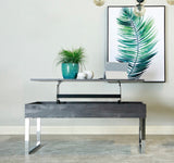 Modern Lift Top Storage Coffee Table Dark Charcoal and Chrome