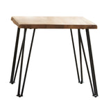 Gano Casual End Table with Hairpin Leg Natural and Matte Black