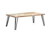 Gano Casual Coffee Table with Hairpin Leg Natural and Matte Black