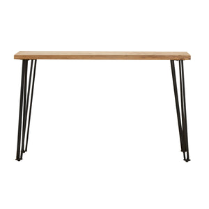 Gano Casual Sofa Table with Hairpin Leg Natural and Matte Black