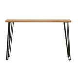 Gano Casual Sofa Table with Hairpin Leg Natural and Matte Black