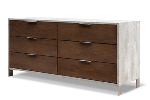 VIG Furniture Nova Domus Conner Modern Dark Walnut & Faux Concrete Dresser VGAN-CONNER-DSR-DK