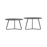 Lennox Contemporary 2-piece Round Coffee Table Set Faux Slate and Matte Black