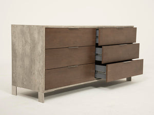 VIG Furniture Nova Domus Conner Modern Dark Walnut & Faux Concrete Dresser VGAN-CONNER-DSR-DK