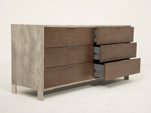 VIG Furniture Nova Domus Conner Modern Dark Walnut & Faux Concrete Dresser VGAN-CONNER-DSR-DK