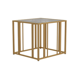 Eastbrook Contemporary Metal Frame End Table Matte Brass