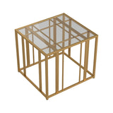 Eastbrook Contemporary Metal Frame End Table Matte Brass