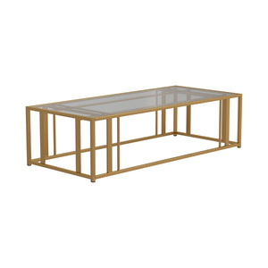 Eastbrook Contemporary Metal Frame Coffee Table Matte Brass