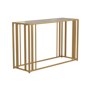 Eastbrook Contemporary Metal Frame Sofa Table Matte Brass