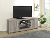 Casual 2-door TV Console with Adjustable Shelf Grey Driftwood