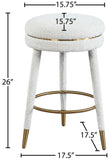 Coral Boucle Fabric / Stainless Steel / Plywood / Foam Contemporary Cream Boucle Fabric Counter Stool - 17.5" W x 17.5" D x 26" H