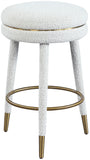 Coral Boucle Fabric / Stainless Steel / Plywood / Foam Contemporary Cream Boucle Fabric Counter Stool - 17.5" W x 17.5" D x 26" H