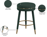 Coral Boucle Fabric / Stainless Steel / Plywood / Foam Contemporary Green Boucle Fabric Counter Stool - 17.5" W x 17.5" D x 26" H