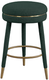 Coral Boucle Fabric / Stainless Steel / Plywood / Foam Contemporary Green Boucle Fabric Counter Stool - 17.5" W x 17.5" D x 26" H