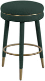 Coral Boucle Fabric / Stainless Steel / Plywood / Foam Contemporary Green Boucle Fabric Counter Stool - 17.5" W x 17.5" D x 26" H