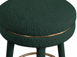 Coral Boucle Fabric / Stainless Steel / Plywood / Foam Contemporary Green Boucle Fabric Counter Stool - 17.5" W x 17.5" D x 26" H