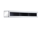 Contemporary Mirrored Bridge with 3 Open Shelves - Elegant Black Titanium & Silver Finish for Media Centers