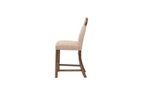 Maurice Transitional Counter Height Chair (Set-2) Oak (M Oak) • Khaki Linen Polyester (#444-10) 72462-ACME