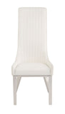 Gianna Glam/Industrial Dining Chair (Set-2) Cream White PU (cc#) • FRAME] Stainless Steel 72473-ACME