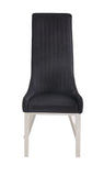 Gianna Glam/Industrial Dining Chair (Set-2) Black PU (cc#) • FRAME] Stainless Steel 72474-ACME