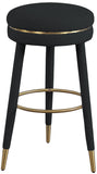 Coral Boucle Fabric / Stainless Steel / Plywood / Foam Contemporary Black Boucle Fabric Bar Stool - 18.5" W x 18.5" D x 30" H