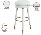 Coral Boucle Fabric / Stainless Steel / Plywood / Foam Contemporary Cream Boucle Fabric Bar Stool - 18.5" W x 18.5" D x 30" H