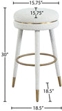 Coral Boucle Fabric / Stainless Steel / Plywood / Foam Contemporary Cream Boucle Fabric Bar Stool - 18.5" W x 18.5" D x 30" H