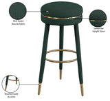 Coral Boucle Fabric / Stainless Steel / Plywood / Foam Contemporary Green Boucle Fabric Bar Stool - 18.5" W x 18.5" D x 30" H