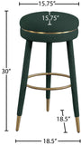 Coral Boucle Fabric / Stainless Steel / Plywood / Foam Contemporary Green Boucle Fabric Bar Stool - 18.5" W x 18.5" D x 30" H